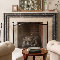 Quiet Simplicity Grey Marble Fireplace Frame