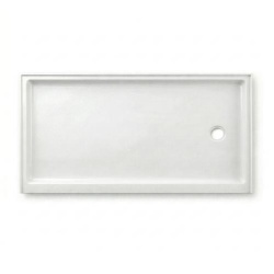Right Drain Culcured Marble Shower Pan