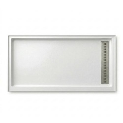 Right Trench Drain Cultured Marble Shower Pan