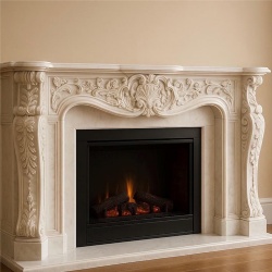 Royal White Marble Fireplace Mantel