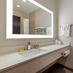 Snow White Quartz Bath Vanities and Mirror