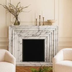 Stepped Marble Fireplace Mantel