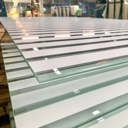Stripe pattern silk screen printed architectural glass