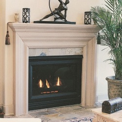 Therese Fireplace Mantel in Limestone