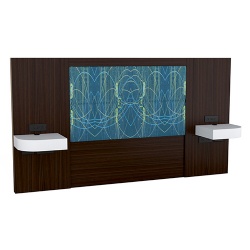 Upholstered Headboard with Wood Base and Frame in Hampton Inn and Suites