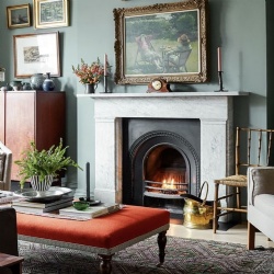 Victorian style marble fireplace mantel