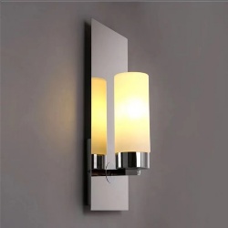 Wall Sconce with Polished Chrome Metal Backplate