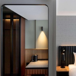 Wall full length mirror with metal frame for Novotel hotel room