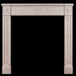 White Statuary Marble Louis XVI Fireplace