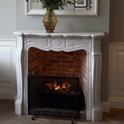 White marble fireplace mantel cusomized for French hotel