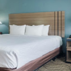 Wood Laminate Headboard with Vertical Decorative Stripe