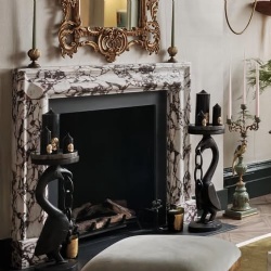 bespoke marble fireplace mantel for hotel developers