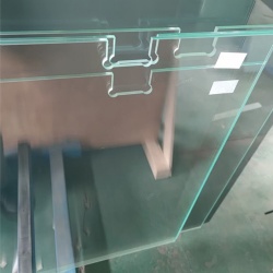 clear tempered glass with hinge cutout