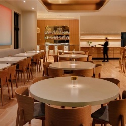 concrete table top for hotel dining room