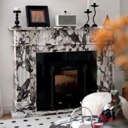 elegant marble fireplace surround
