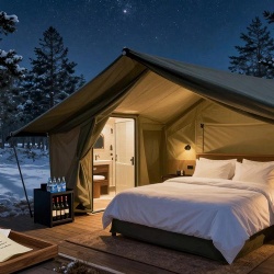 four season glamping hotel tent waterproof pvc canvas