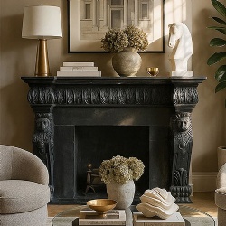 freestanding marble fireplace mantel