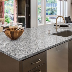 granite luna pearl kitchen counter tops with plumbing cutout