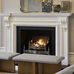 luxury traditional white marble fireplace surround