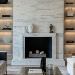 marble feature wall fireplace