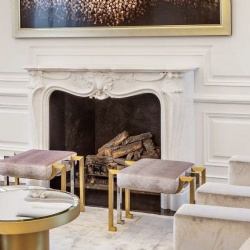 marble fireplace mantel for refined residence
