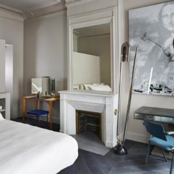 marble mantelpiece and above mirror