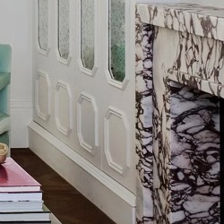 marble slab surrounding the firebox