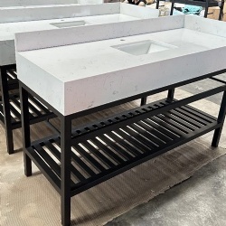metal vanity with stone top for budget hotel and motel
