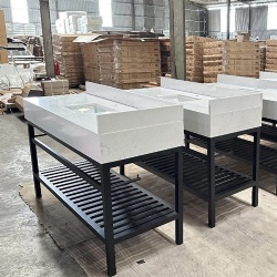 metal vanity with stone top for budget hotel and motel