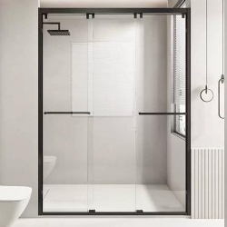 multi panel glass shower door for compact shower opening