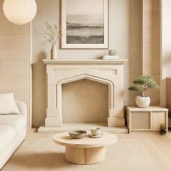 premium natural stone fireplace surround