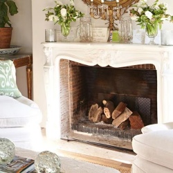 store wood in a marble fireplace