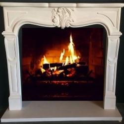 traditional limestone fireplace mantel surround