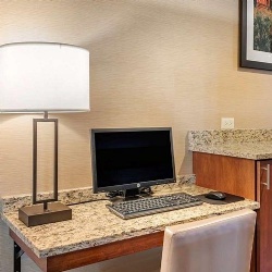 writing desk with granite santa cecilia counter tops
